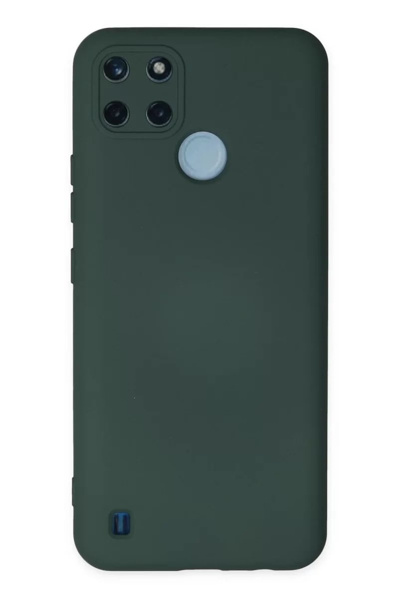 Realme C25Y Kılıf Nano içi Kadife Silikon - Koyu Yeşil