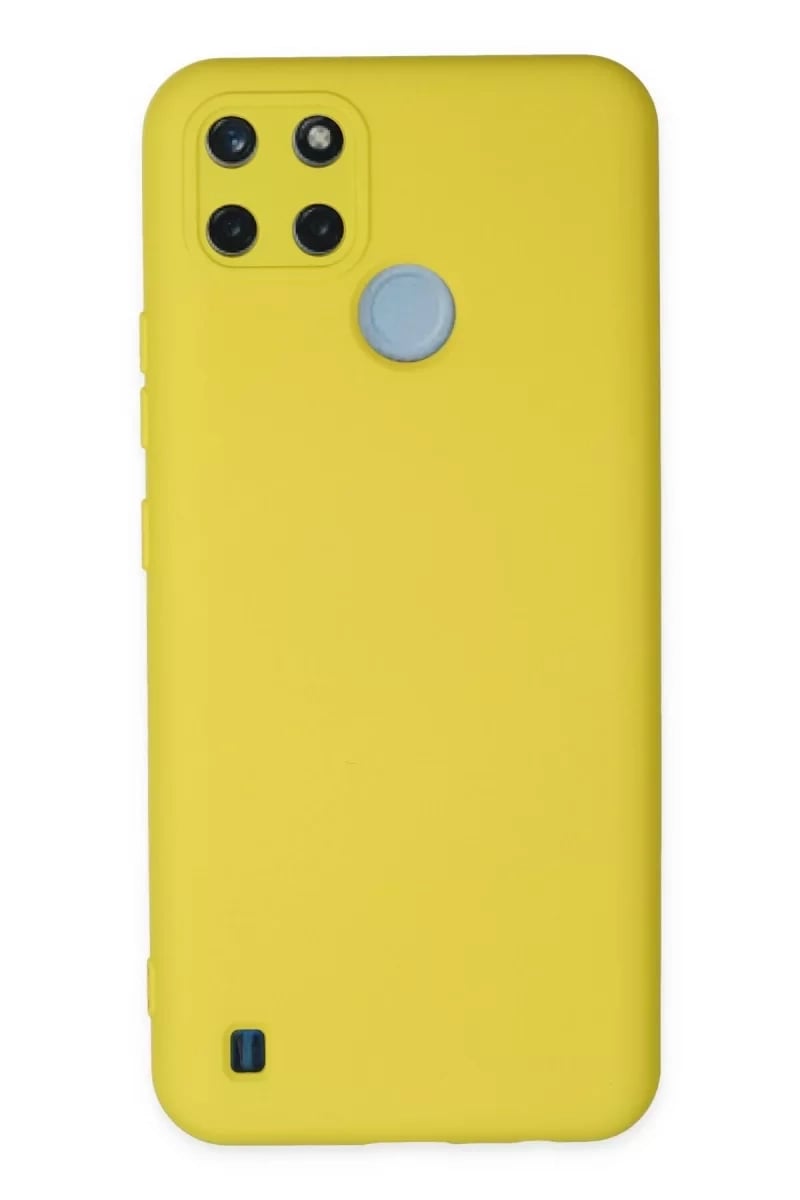 Realme C25Y Kılıf Nano içi Kadife Silikon - Sarı