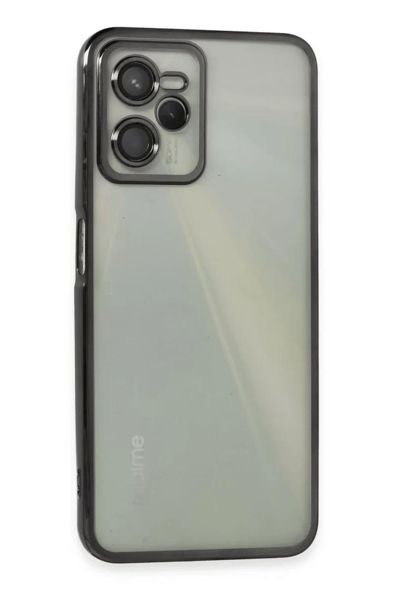 Realme C35 Kılıf Lensli Silikon - Siyah