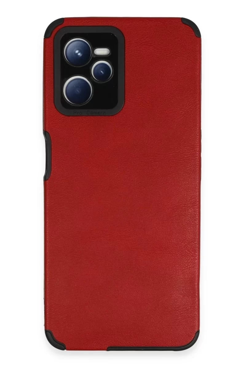 Realme C35 Kılıf Loop Deri Silikon - Kırmızı