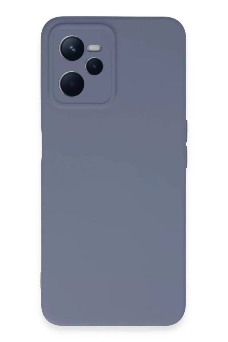 Realme C35 Kılıf Nano içi Kadife Silikon - Gri