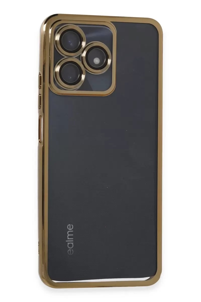 Realme C53 Kılıf Lensli Silikon - Gold