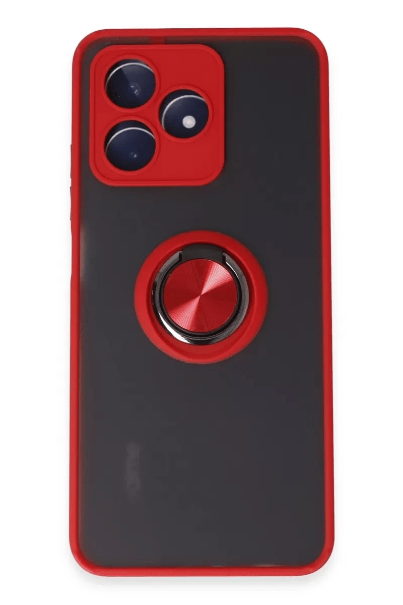 Realme C53 Kılıf Montreal Yüzüklü Silikon Kapak - Kırmızı