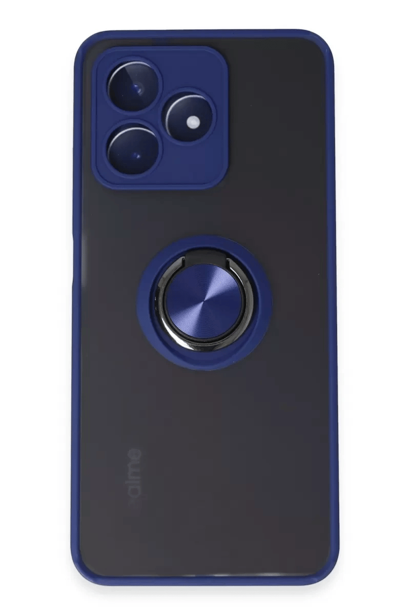 Realme C53 Kılıf Montreal Yüzüklü Silikon Kapak - Lacivert