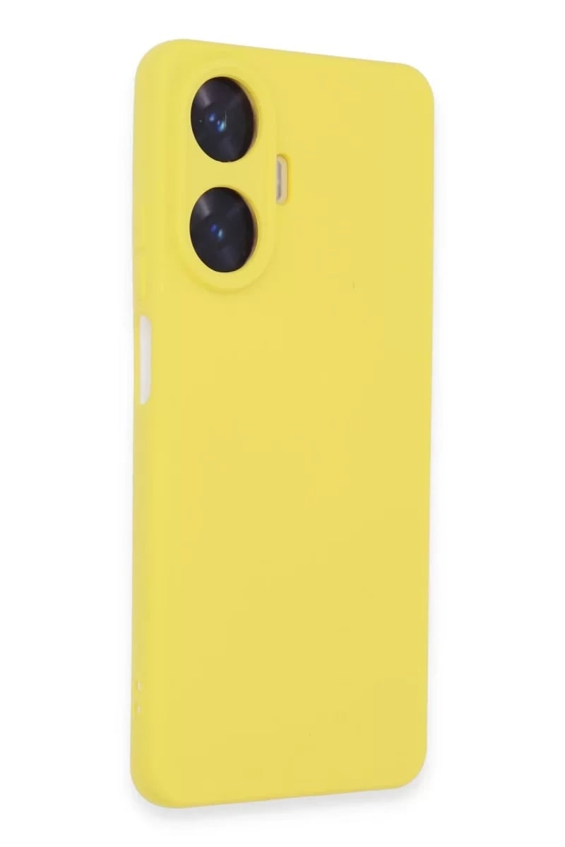 Realme C55 Kılıf Nano içi Kadife Silikon - Sarı