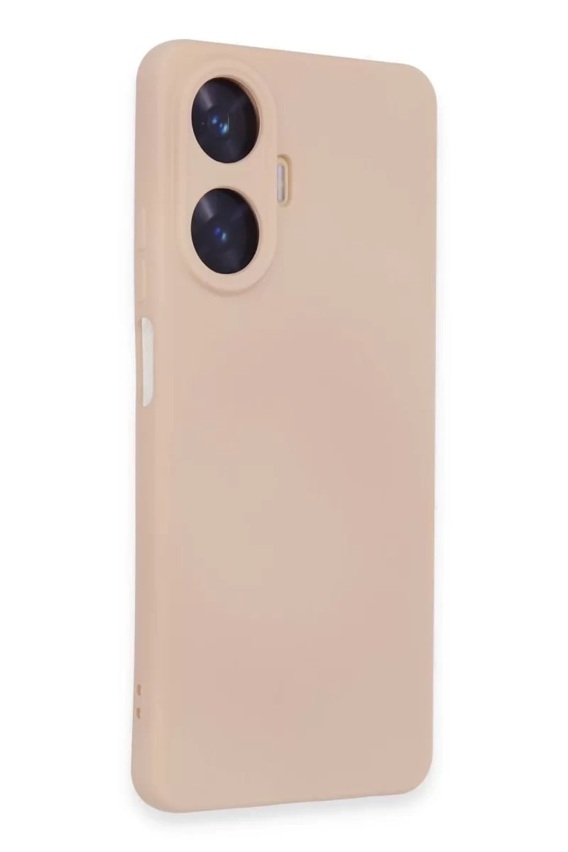 Realme C55 Kılıf Nano içi Kadife Silikon - Pudra
