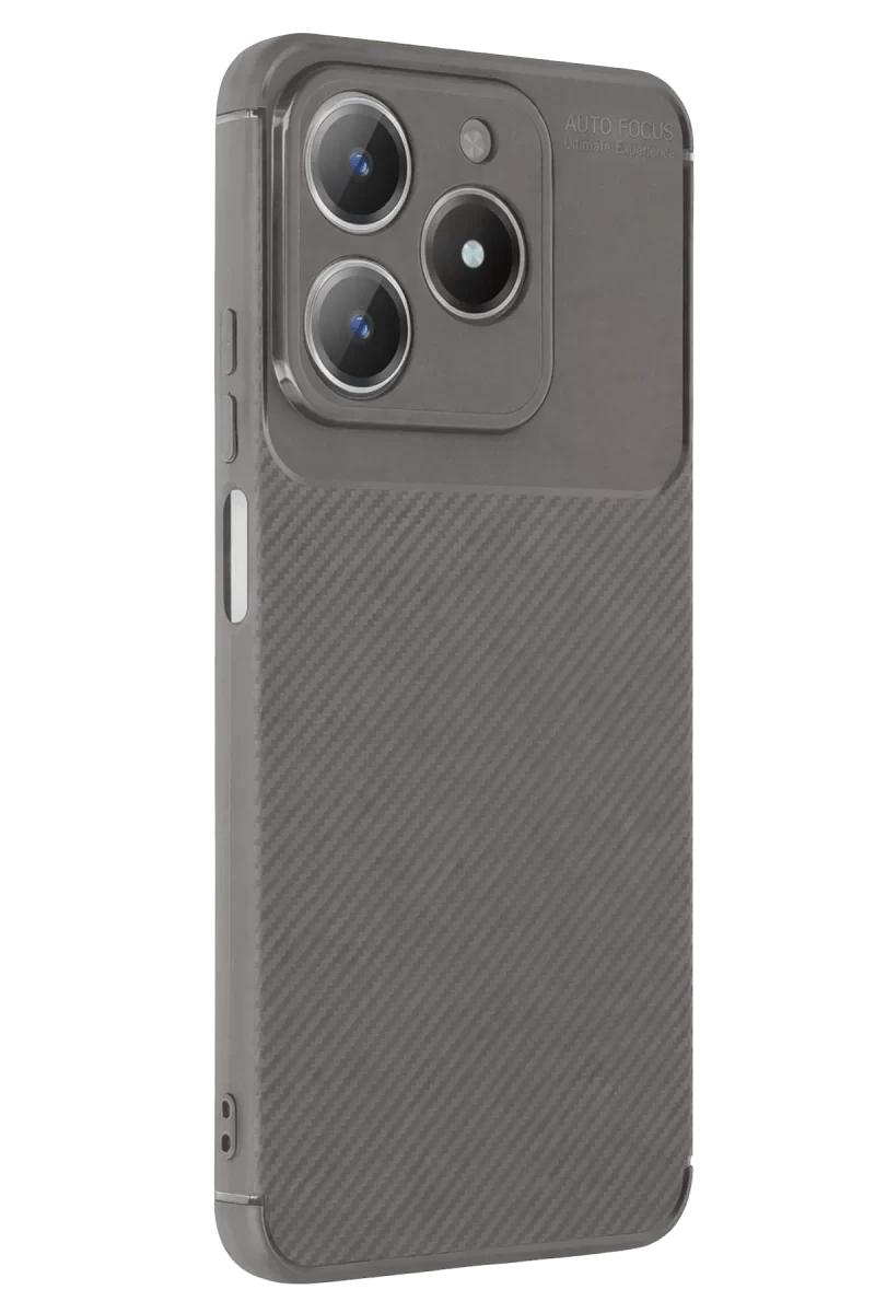 Realme C61 Kılıf Auto Focus Karbon Kapak - Gri