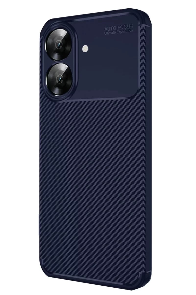 Realme Note 60 Kılıf Auto Focus Karbon Kapak - Lacivert