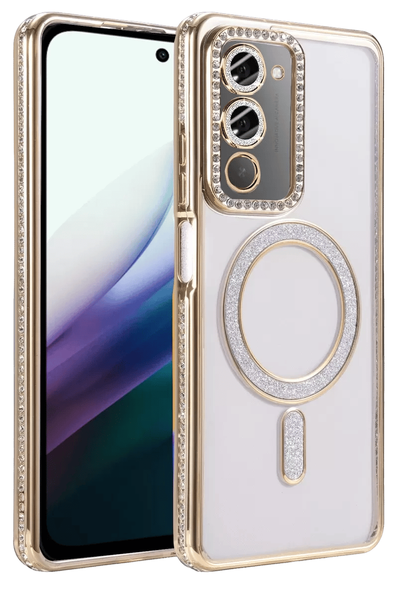 Redmi 15 4G Joke Simli Magneticsafe Kılıf - Gold
