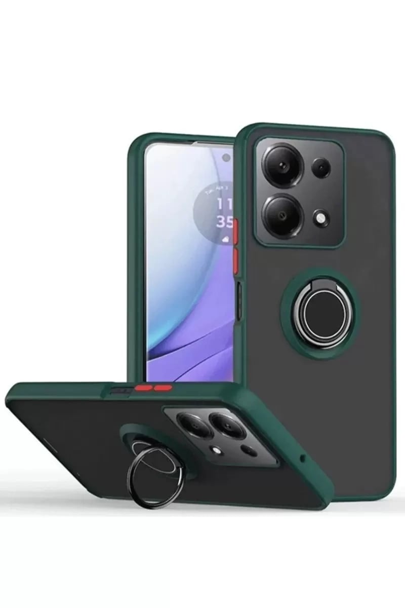 Redmi Note 13 Pro 4G Montreal Yüzüklü Silikon Kapak - Yeşil