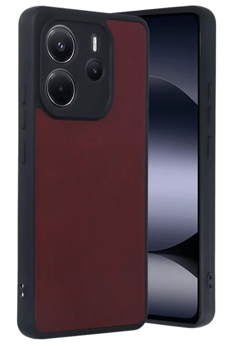 Redmi Note 14 4G Kılıf Aras Deri Kapak - Bordo
