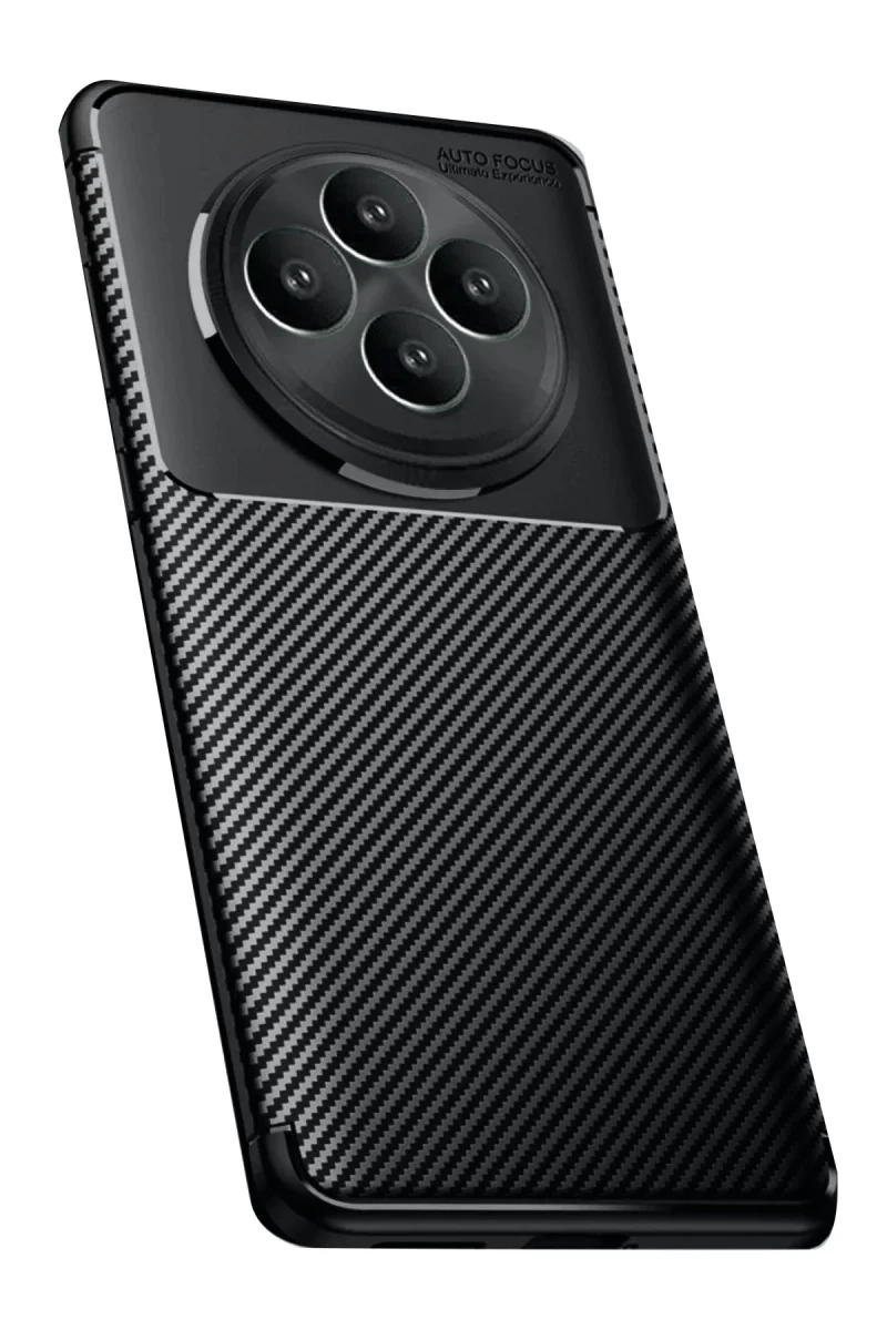 Reno 11 FS Kılıf Auto Focus Karbon Kapak - Siyah