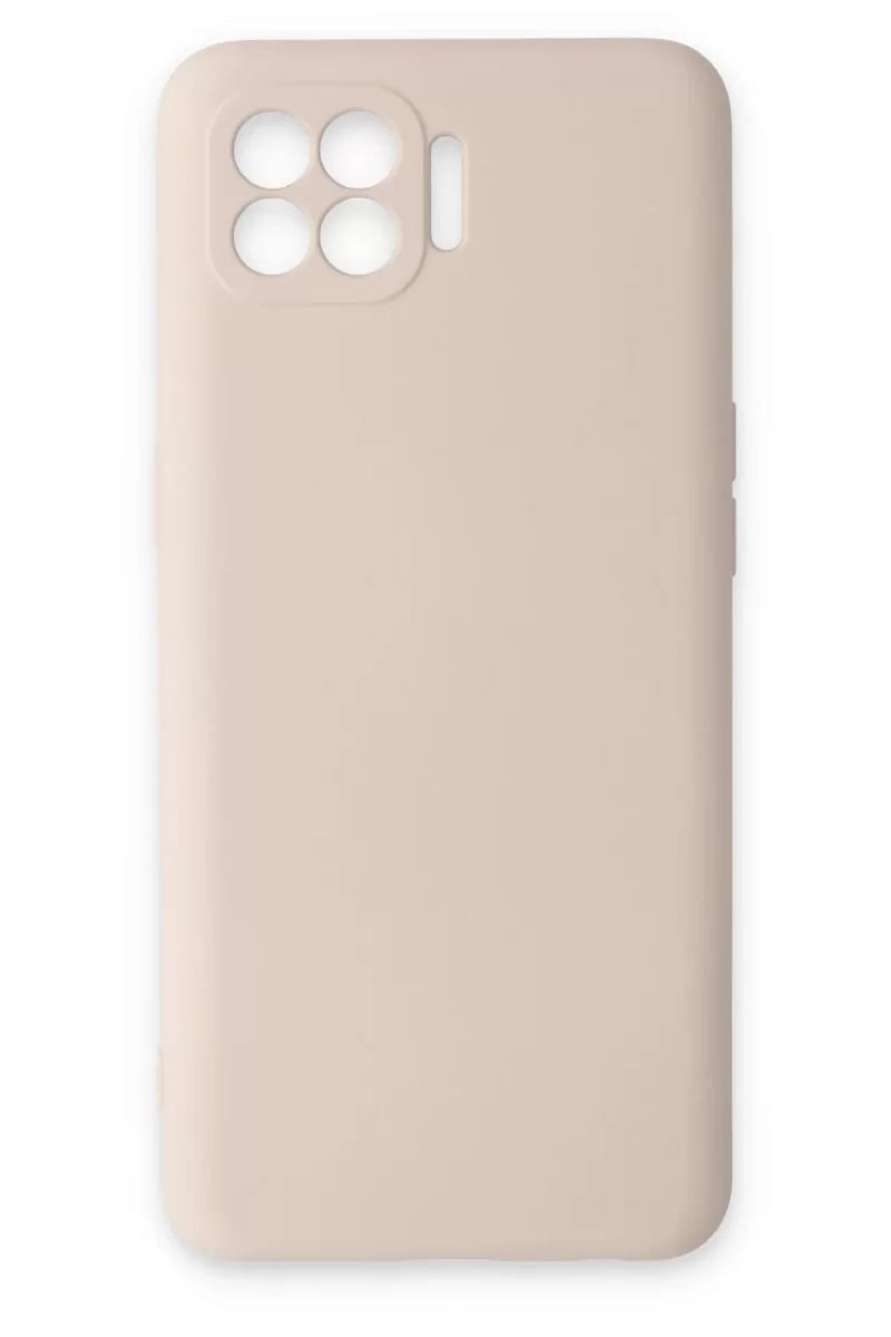 Reno 4 Lite Kılıf Nano içi Kadife Silikon - Pudra