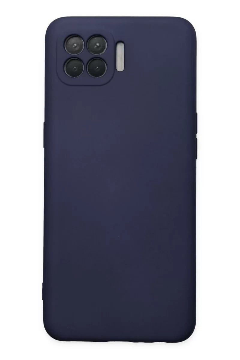 Reno 4 Lite Kılıf Nano içi Kadife Silikon - Lacivert