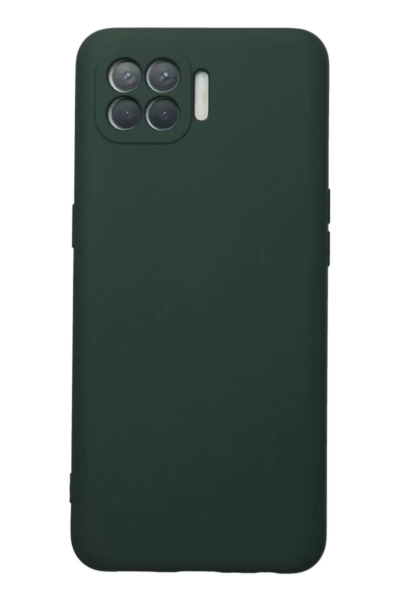 Reno 4 Lite Kılıf Nano içi Kadife Silikon - Koyu Yeşil