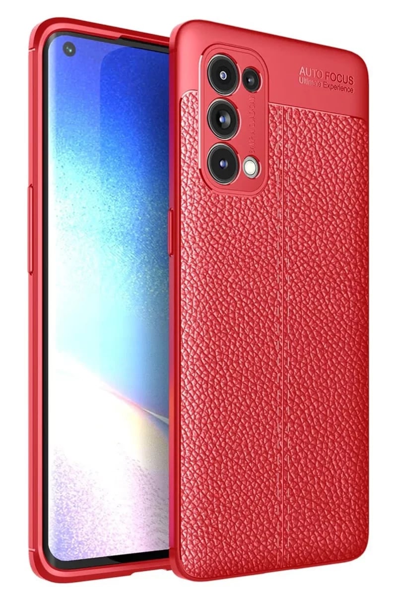 Reno 5 Pro Kılıf Auto Focus Kapak - Kırmızı