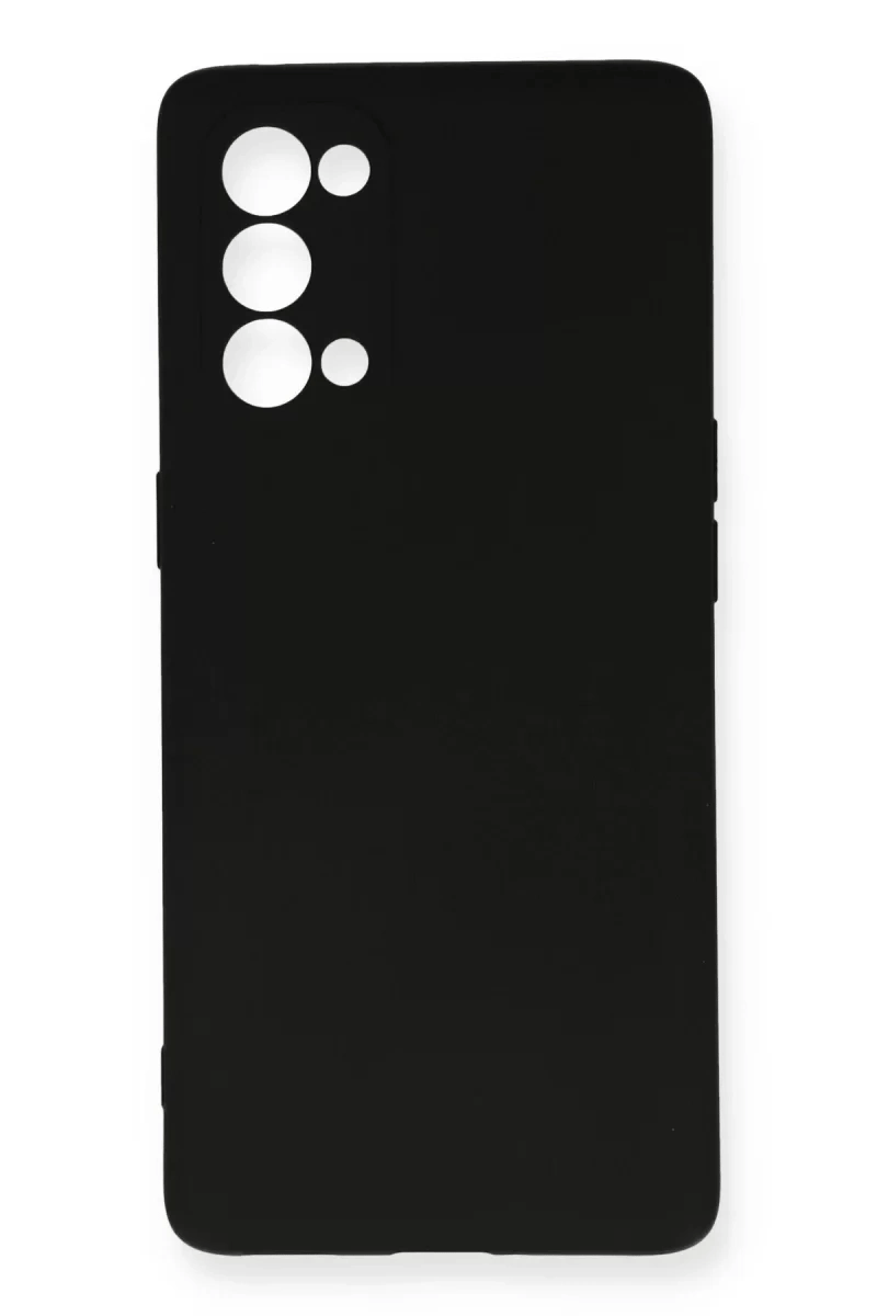 Reno 5 Pro Kılıf Nano içi Kadife Silikon - Siyah