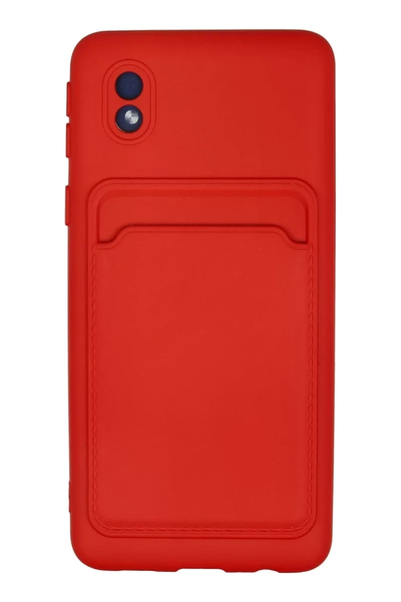 Samsung Galaxy A01 Core Kılıf Kelvin Kartvizitli Silikon - Kırmızı