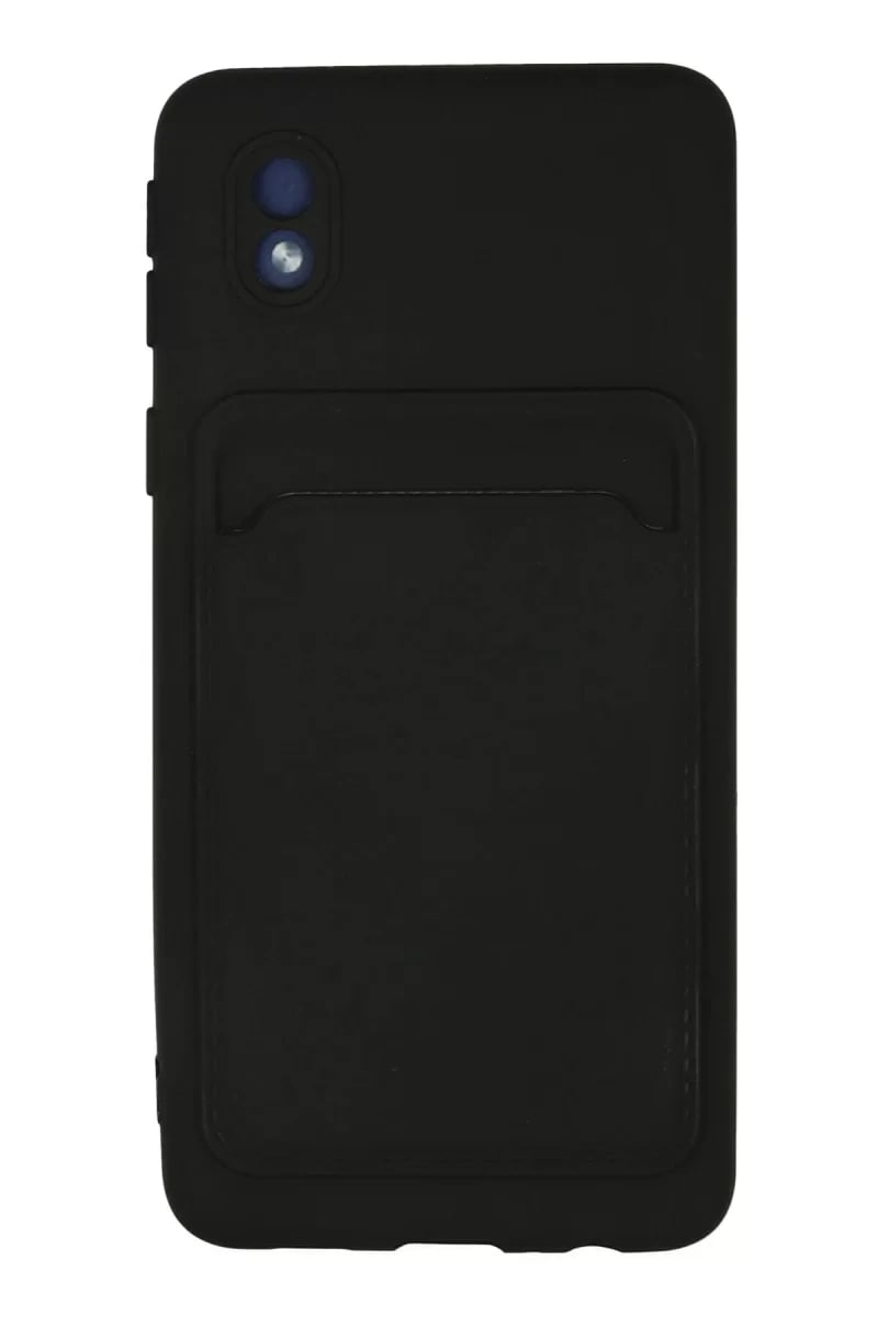 Samsung Galaxy A01 Core Kılıf Kelvin Kartvizitli Silikon - Siyah