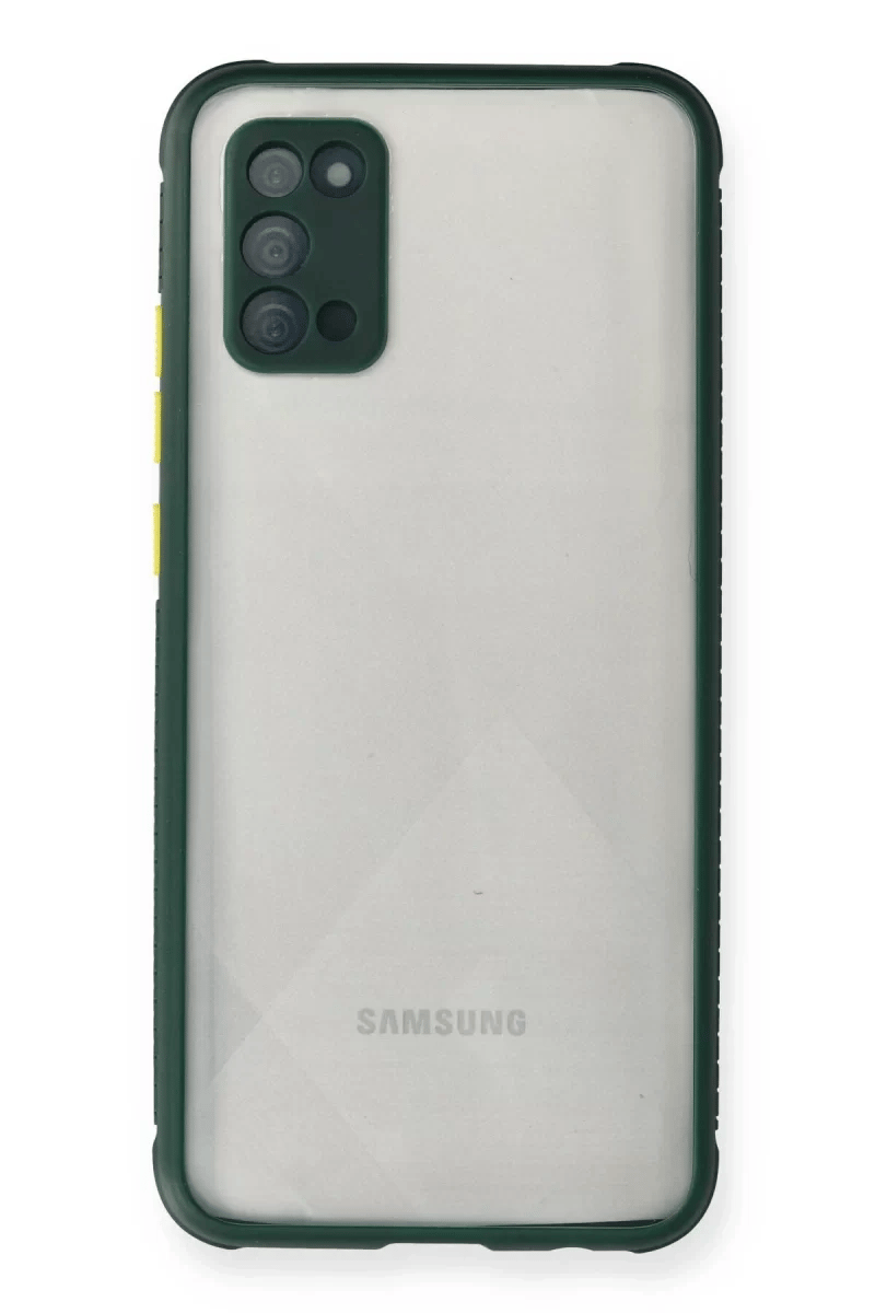 Samsung Galaxy A02S Kılıf Miami Şeffaf Silikon - Koyu Yeşil