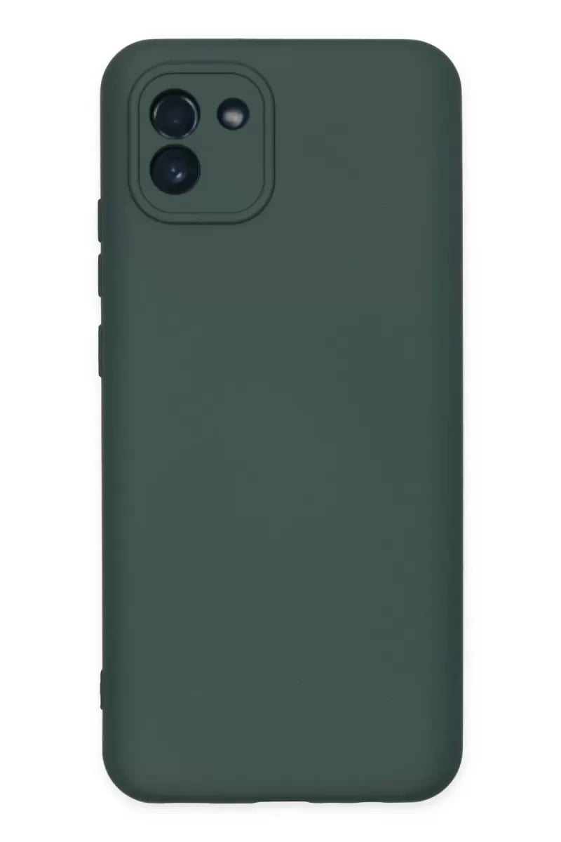 Samsung Galaxy A03 Kılıf Nano içi Kadife Silikon - Koyu Yeşil