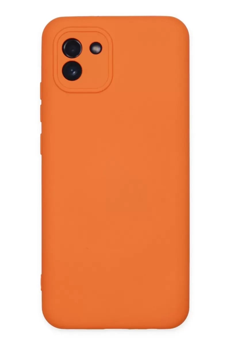 Samsung Galaxy A03 Kılıf Nano içi Kadife Silikon - Turuncu