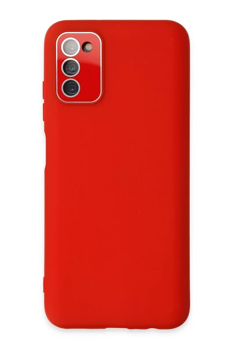 Samsung Galaxy A03S Kılıf Lansman Glass Kapak - Kırmızı