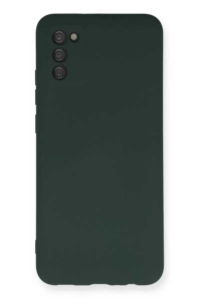 Samsung Galaxy A03S Kılıf Nano içi Kadife Silikon - Koyu Yeşil