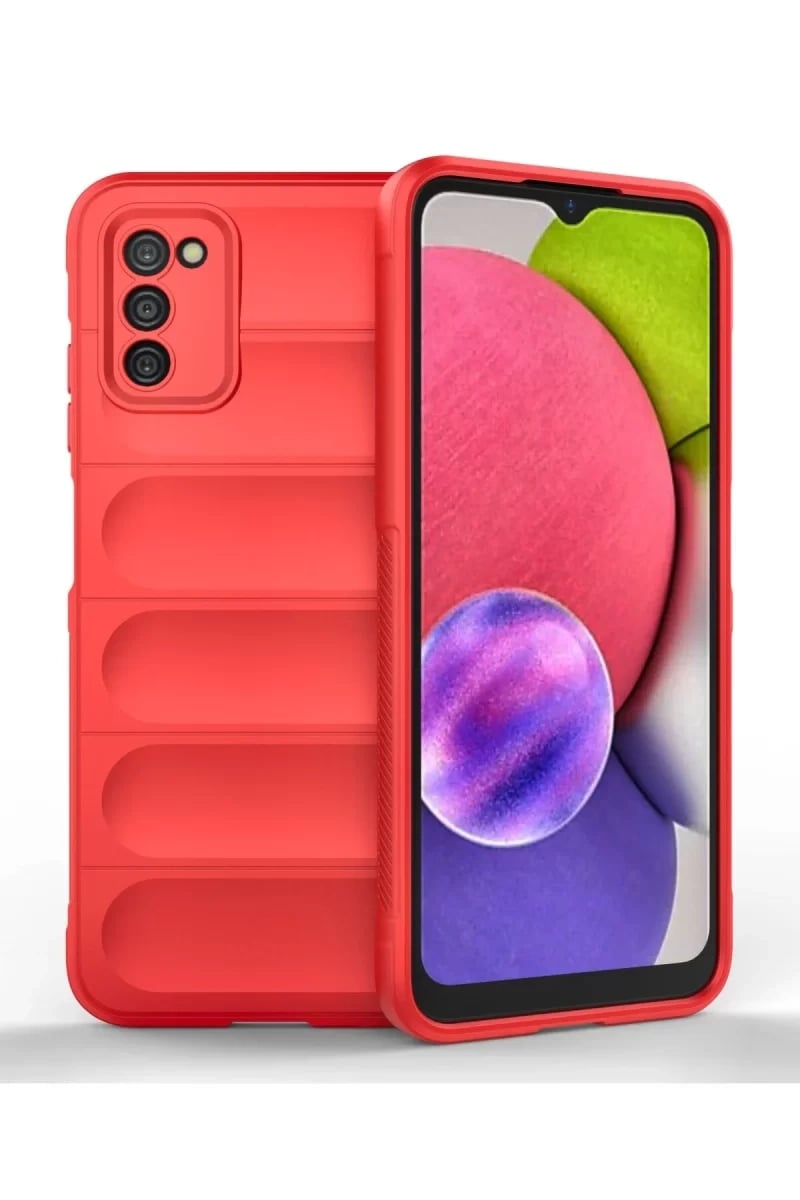 Samsung Galaxy A03S Kılıf Optimum Silikon - Kırmızı