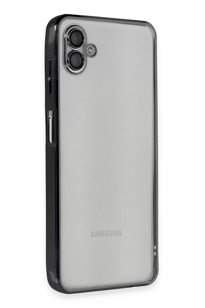 Samsung Galaxy A04 Kılıf Lensli Silikon - Siyah