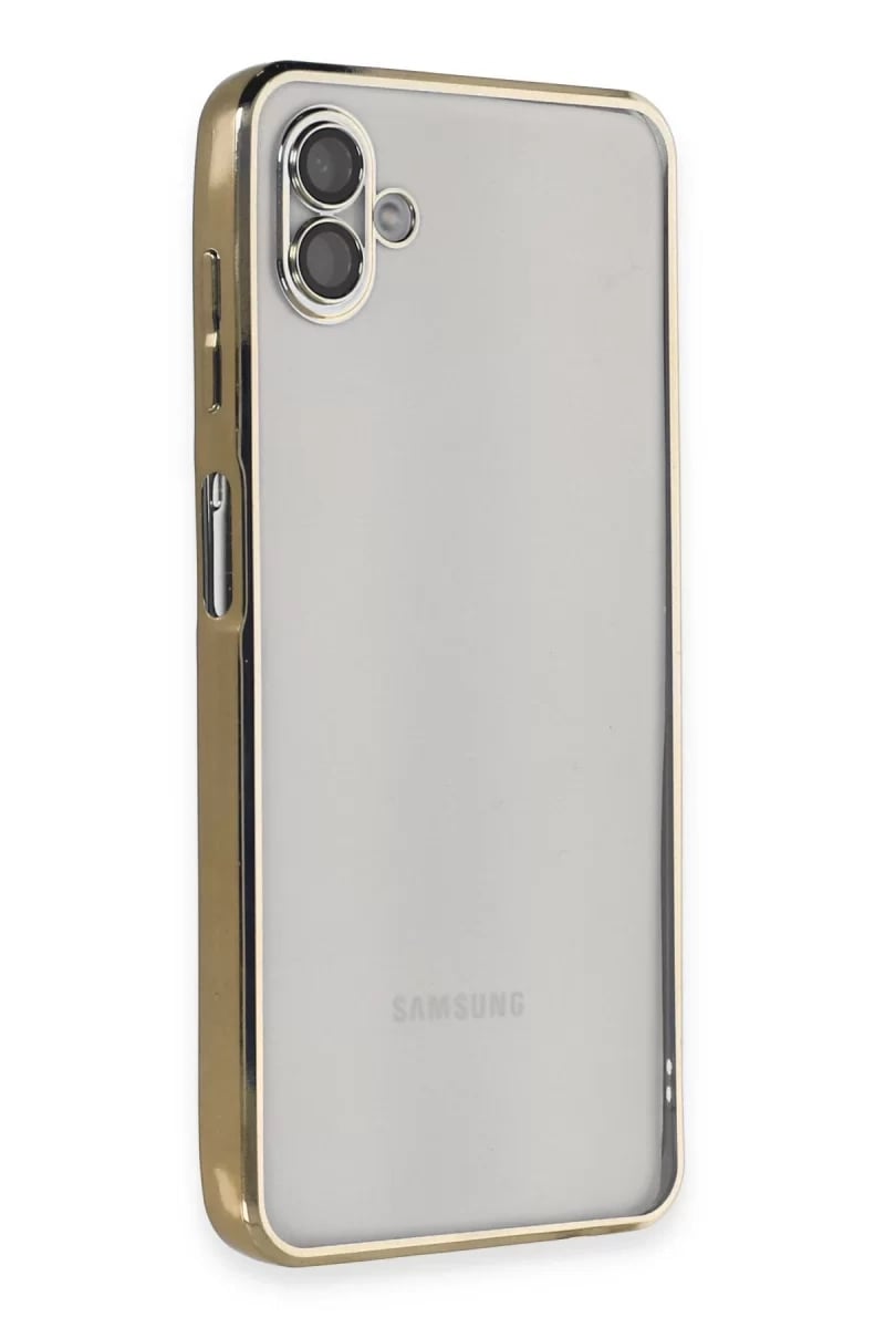 Samsung Galaxy A04 Kılıf Lensli Silikon - Gold