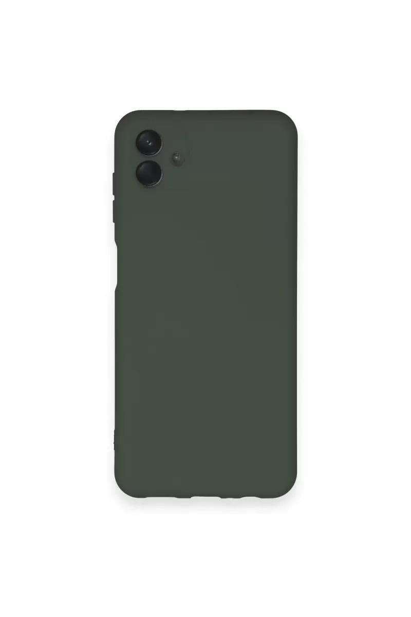 Samsung Galaxy A04 Kılıf Nano içi Kadife Silikon - Koyu Yeşil