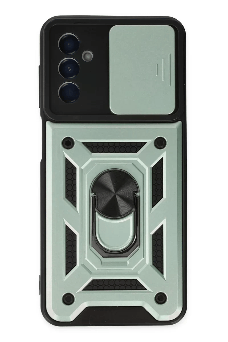 Samsung Galaxy A04S Kılıf Pars Lens Yüzüklü Silikon - Yeşil