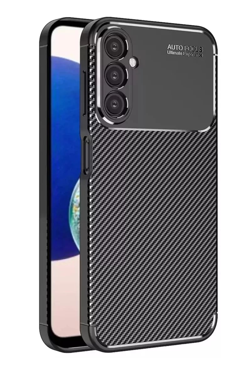 Samsung Galaxy A05S Kılıf Auto Focus Karbon Kapak - Siyah