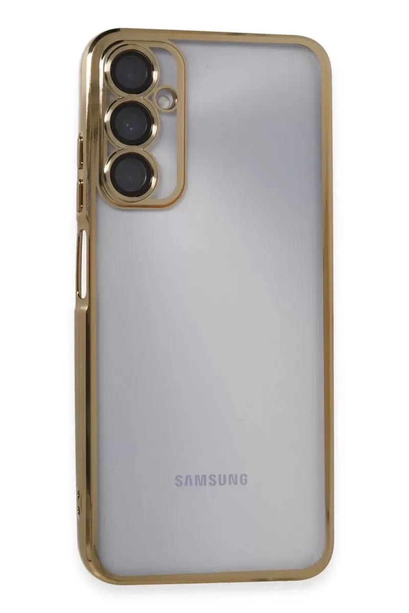 Samsung Galaxy A05S Kılıf Lensli Silikon - Gold