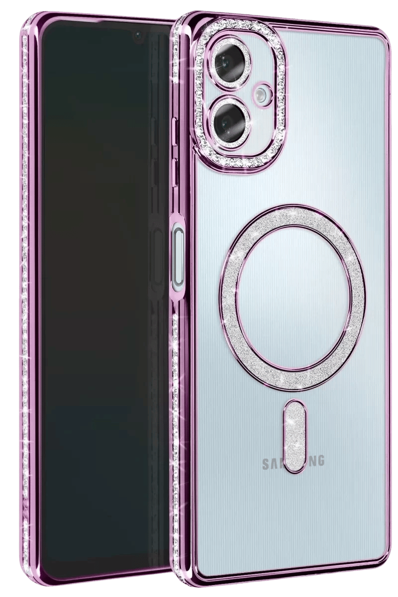 Samsung Galaxy A06 Joke Simli Magneticsafe Kılıf - Derin Mor