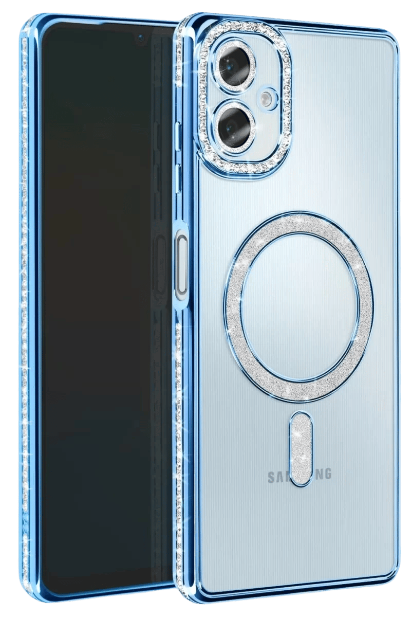 Samsung Galaxy A06 Joke Simli Magneticsafe Kılıf - Mavi