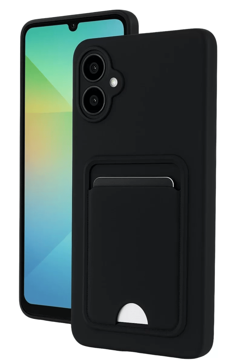 Samsung Galaxy A06 Kılıf Kelvin Kartvizitli Silikon - Siyah