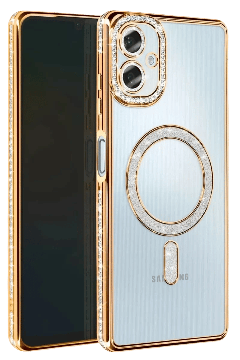 Samsung Galaxy A07 4G Joke Simli Magneticsafe Kılıf - Gold