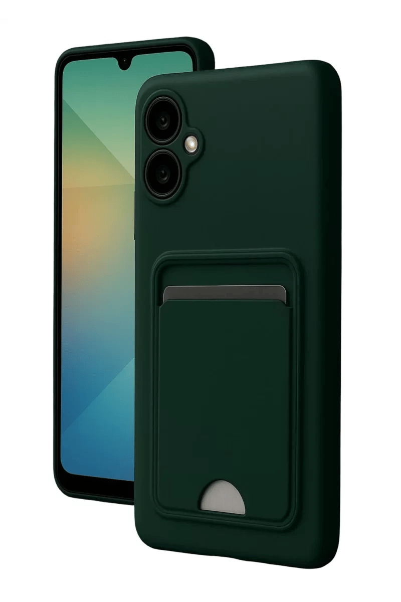 Samsung Galaxy A07 4G Kelvin Kartvizitli Silikon - Koyu Yeşil