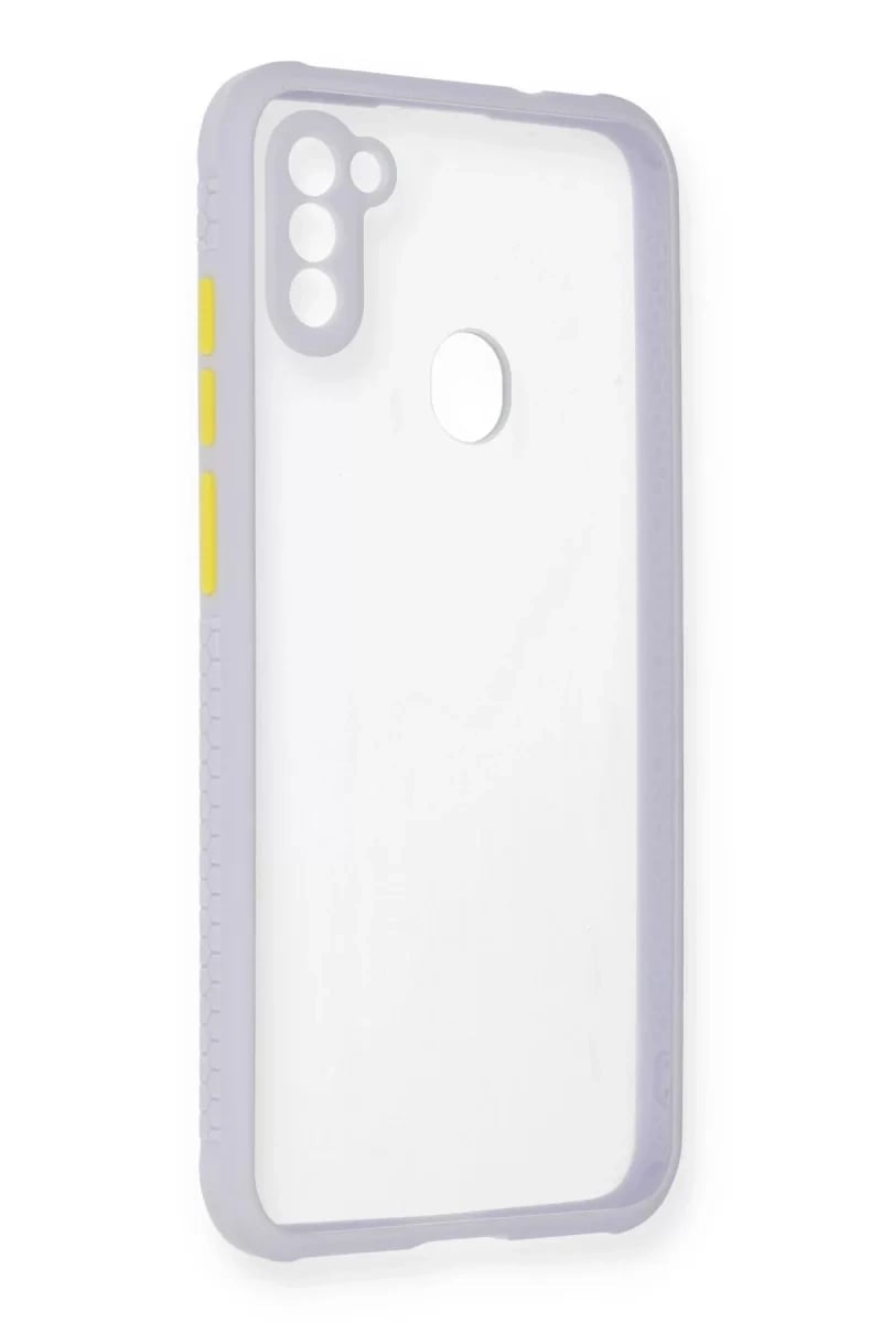 Samsung Galaxy A11 Kılıf Miami Şeffaf Silikon - Lila