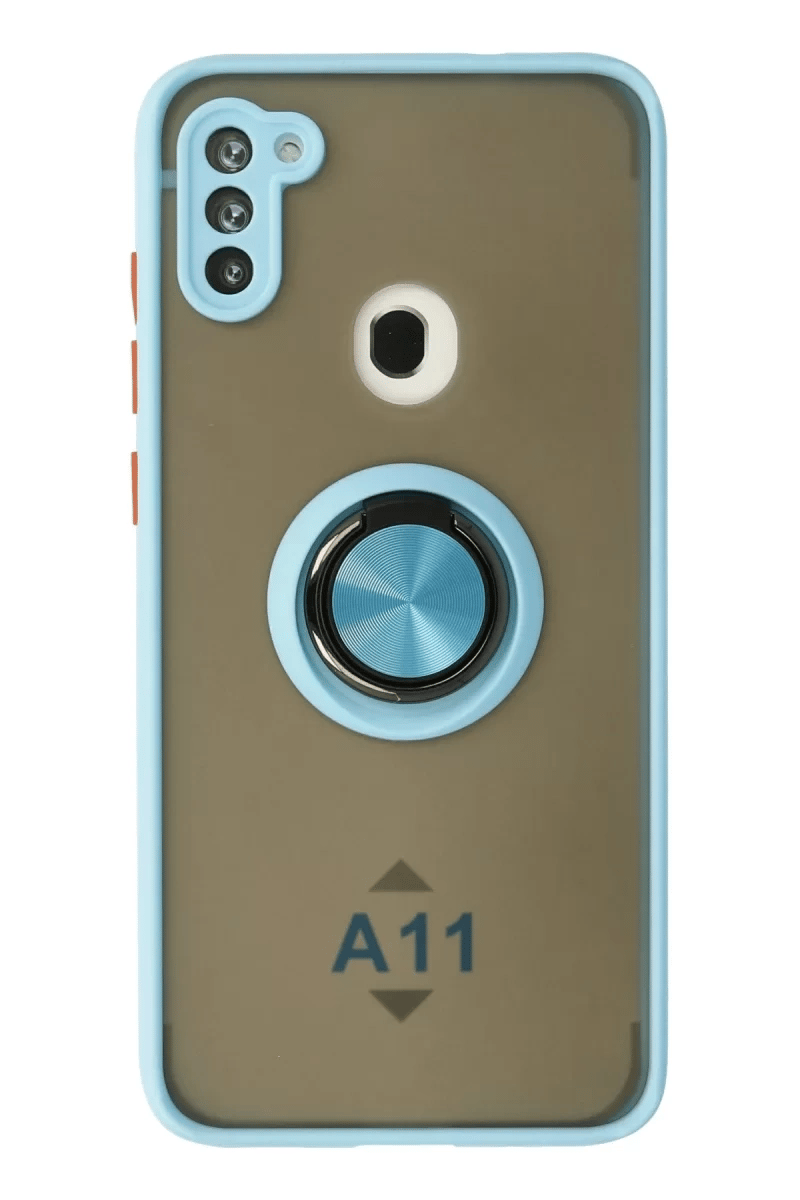 Samsung Galaxy A11 Kılıf Montreal Yüzüklü Silikon Kapak - Buz Mavi