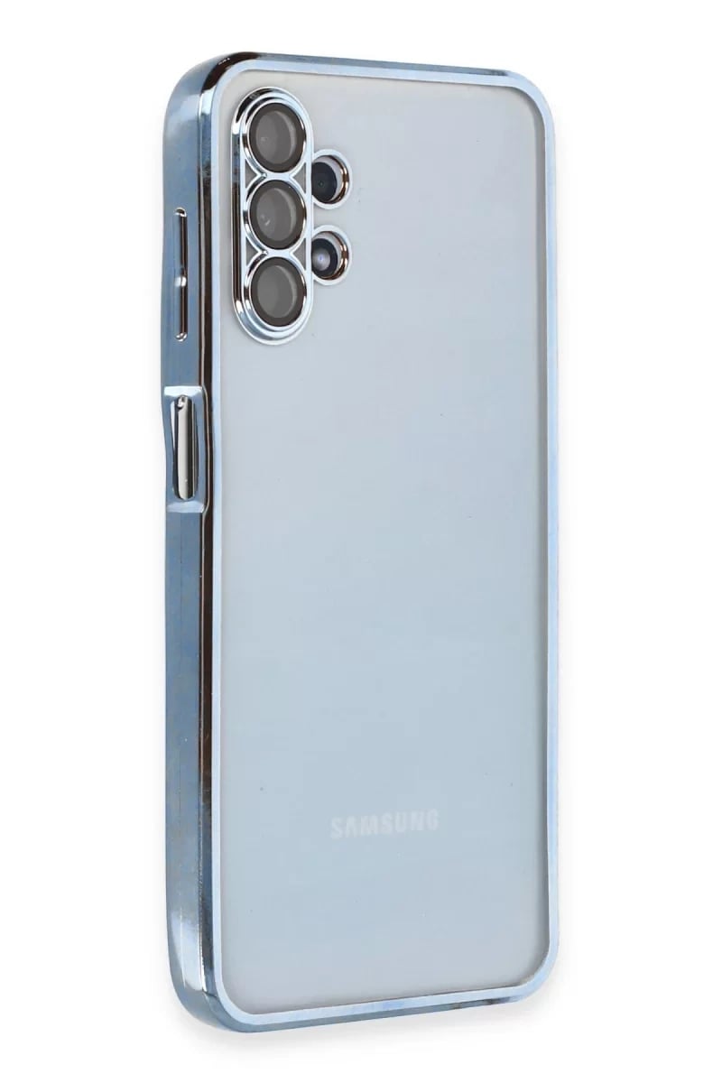 Samsung Galaxy A13 4G Kılıf Lensli Silikon - Açık Mavi