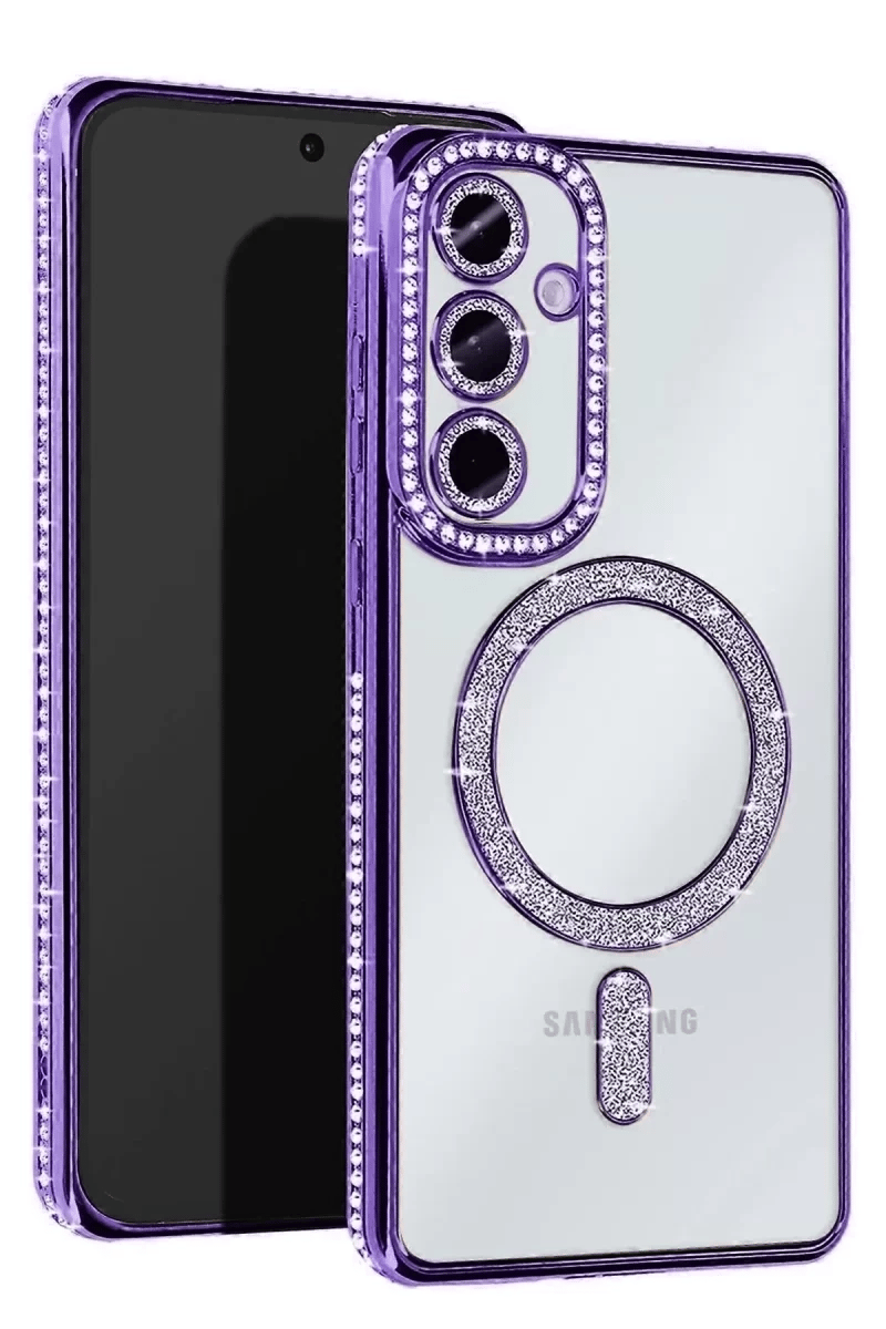 Samsung Galaxy A15 4G Joke Simli Magneticsafe Kılıf - Derin Mor