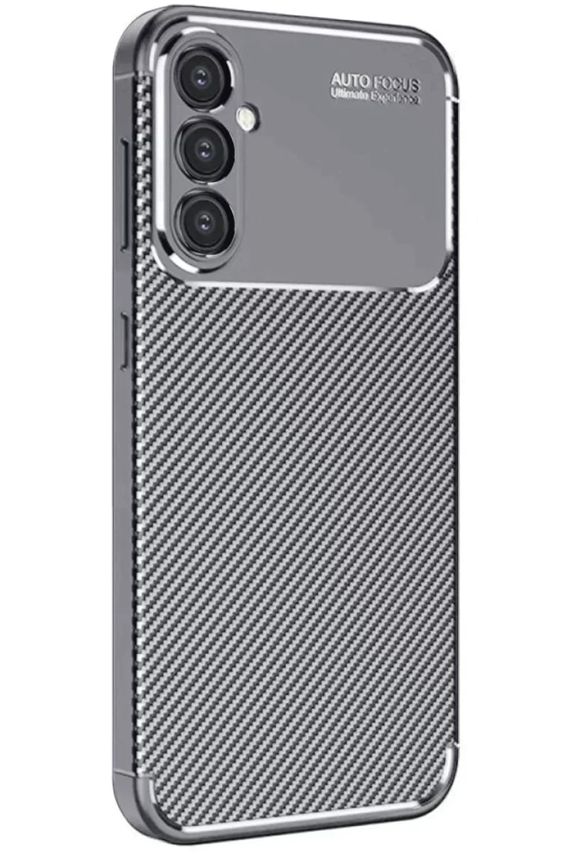 Samsung Galaxy A16 5G Kılıf Auto Focus Karbon Kapak - Gri