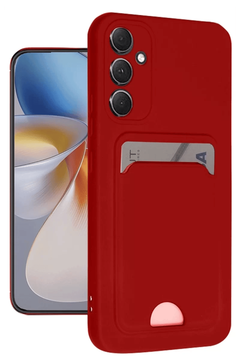 Samsung Galaxy A16 5G Kılıf Kelvin Kartvizitli Silikon - Kırmızı