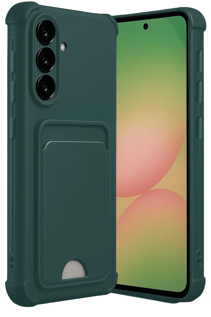 Samsung Galaxy A17 5G Kelvin Kartvizitli Silikon - Koyu Yeşil