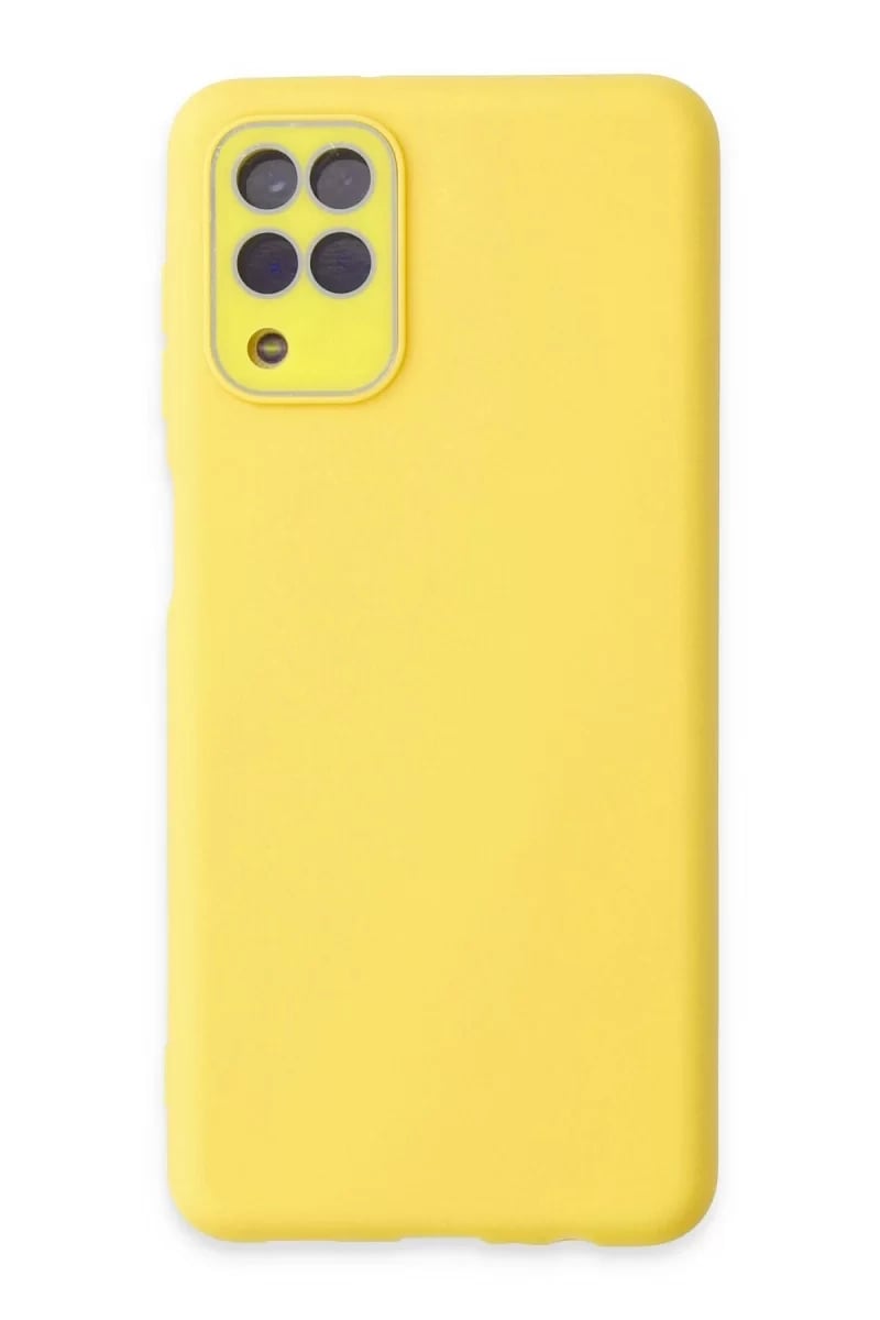 Samsung Galaxy A22 Kılıf Lansman Glass Kapak - Sarı