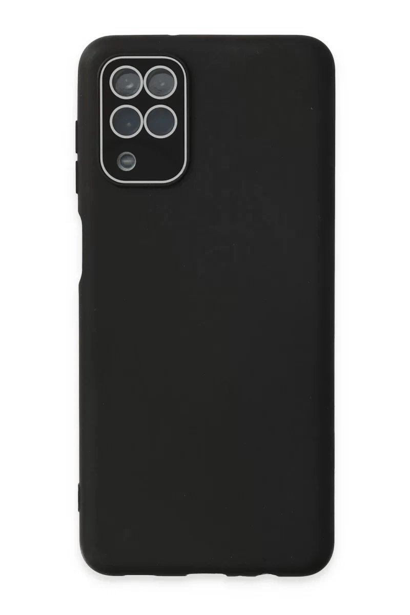 Samsung Galaxy A22 Kılıf Lansman Glass Kapak - Siyah