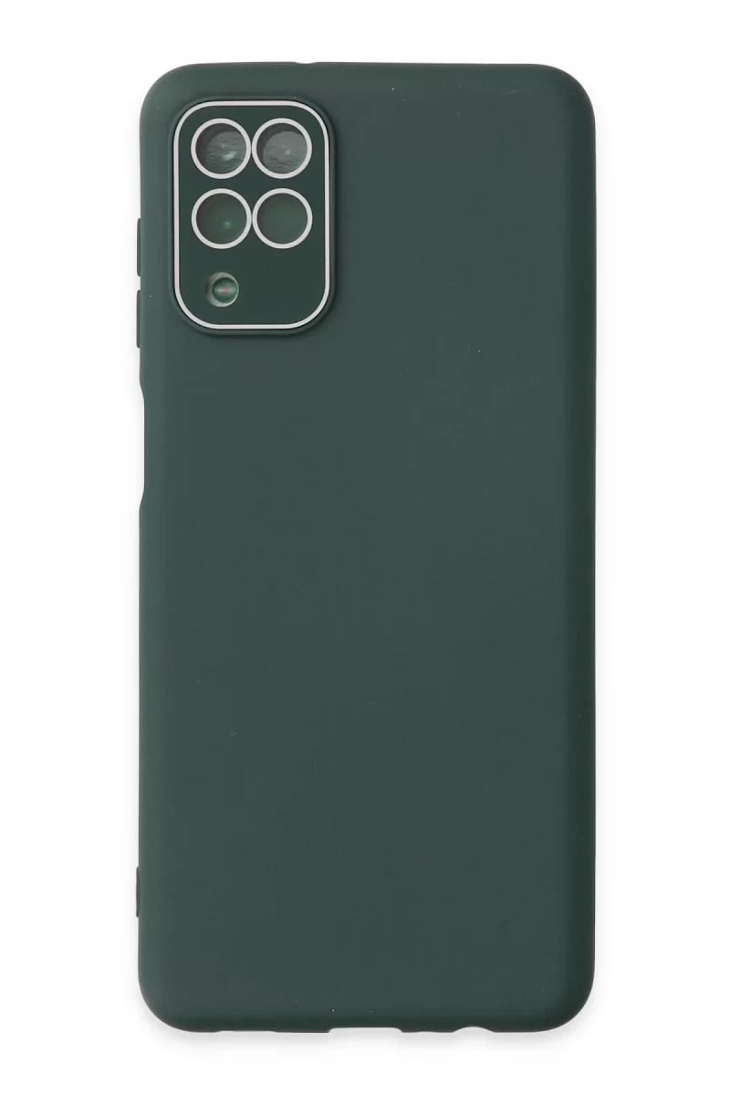 Samsung Galaxy A22 Kılıf Lansman Glass Kapak - Koyu Yeşil